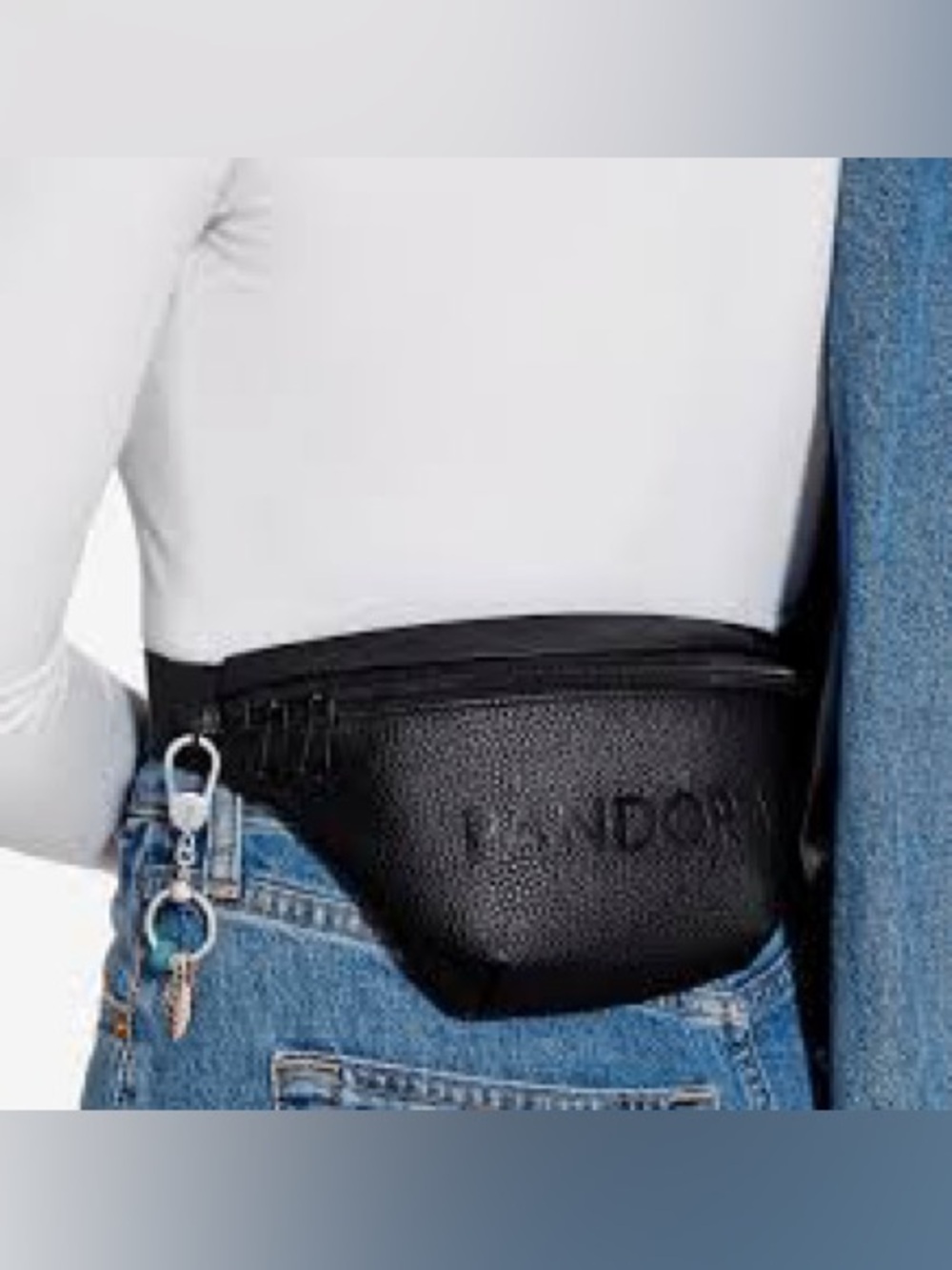Pandora Black Leather Crossbody Belt Bag